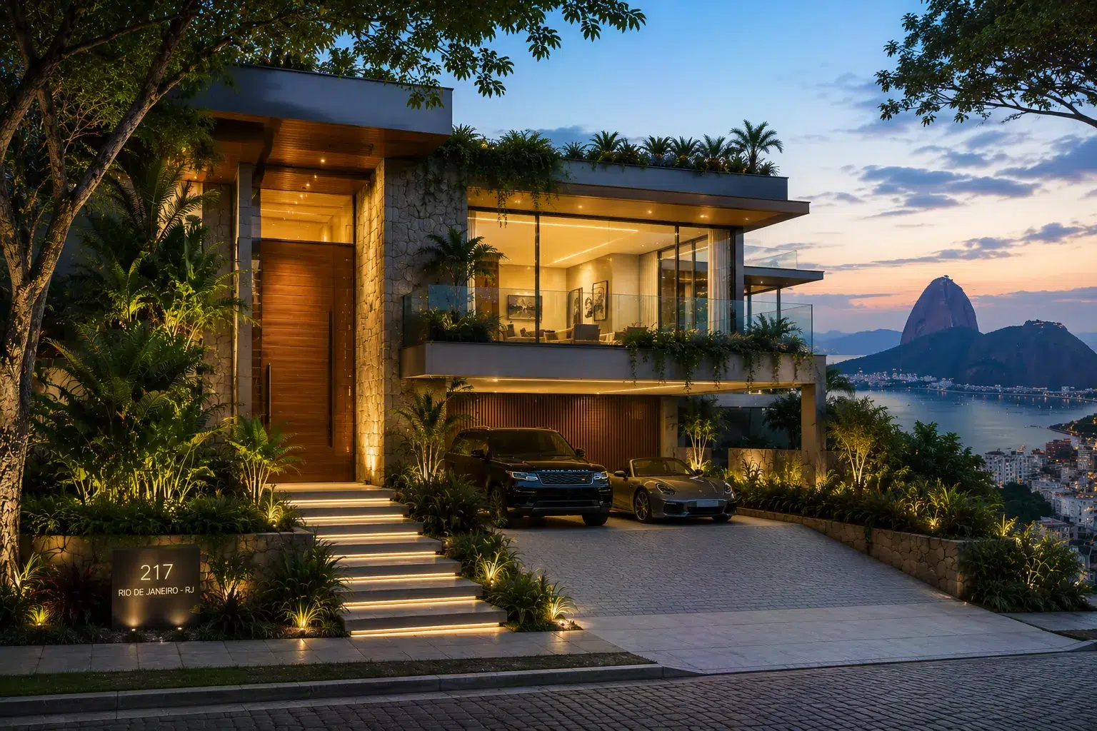 Casa de alto padrão arborizada projetada por arquiteto no Rio de Janeiro — tráfego pago para arquitetos no Rio de Janeiro