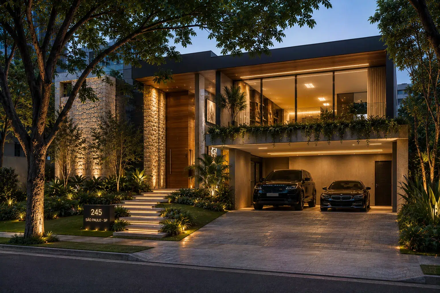 Casa de alto padrão arborizada projetada por arquiteto em São Paulo — tráfego pago para arquitetos em São Paulo