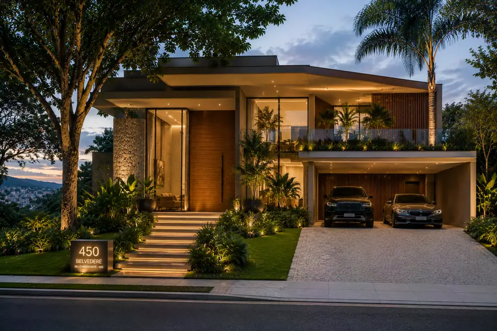 Casa de alto padrão projetada por arquiteto em Belo Horizonte — tráfego pago para arquitetos em Belo Horizonte