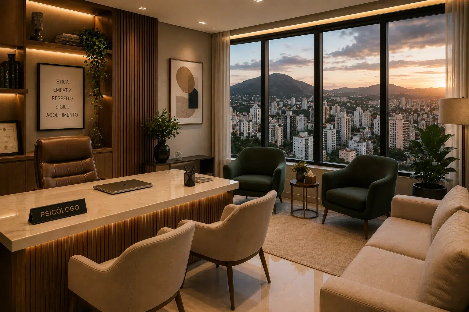 Consultório de psicologia sofisticado em Belo Horizonte — tráfego pago para psicólogos em Belo Horizonte