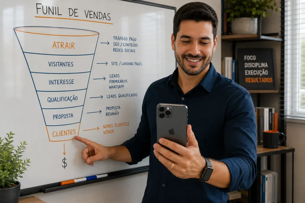 Sinais de que sua empresa precisa investir em tráfego pago explicados por consultor durante atendimento
