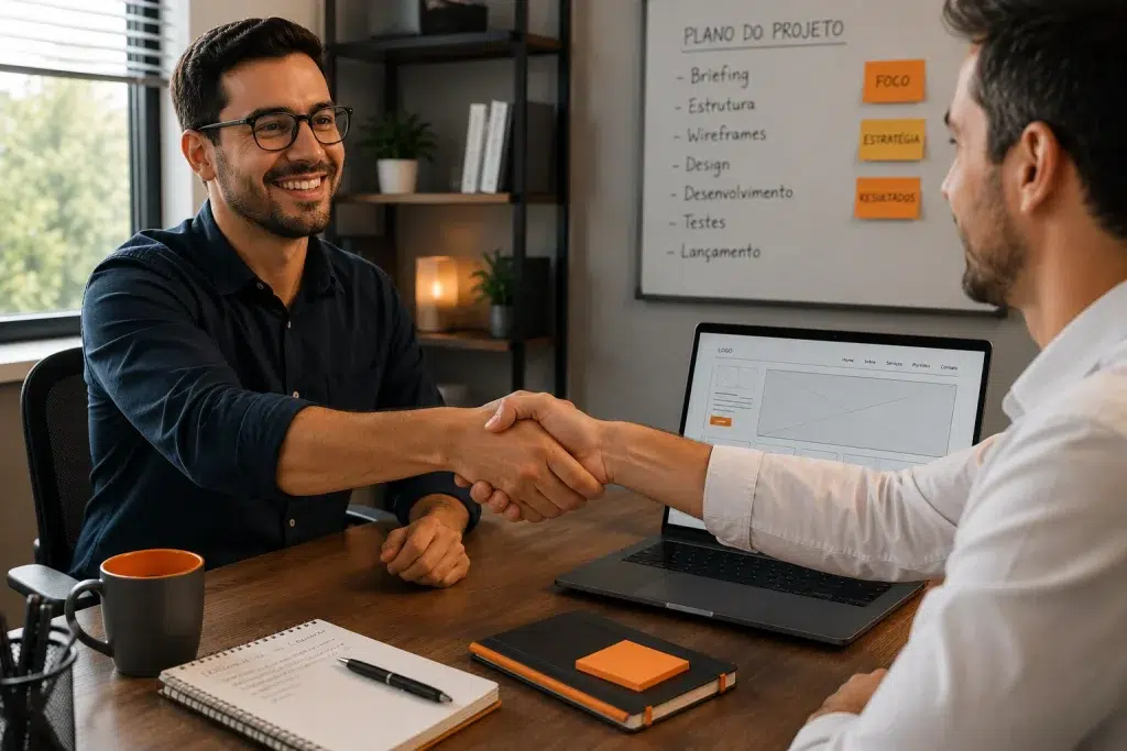 Parceria com a Agência DY no planejamento do site de uma empresa