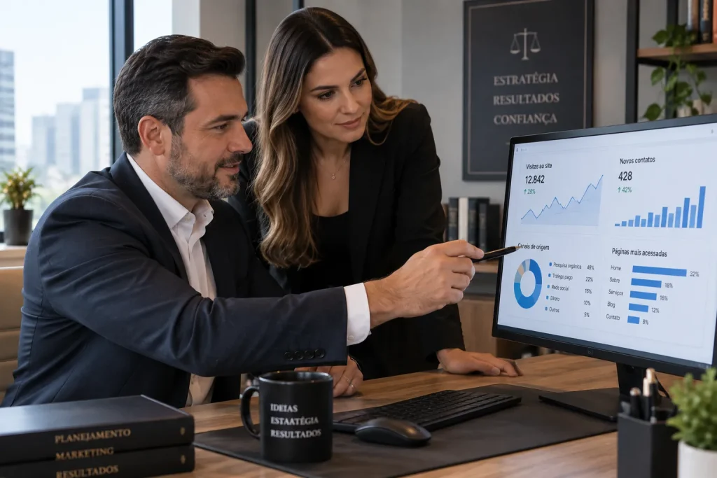 acompanhamento de resultados de como conseguir mais clientes para advogados
