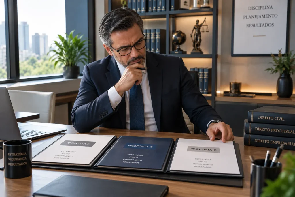 comparando propostas de agência de marketing para advogados