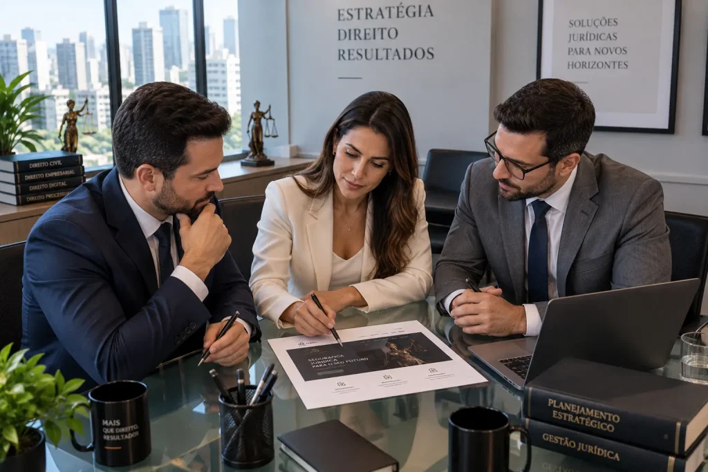 equipe de advogados planejando marketing para advogados dentro das regras da OAB