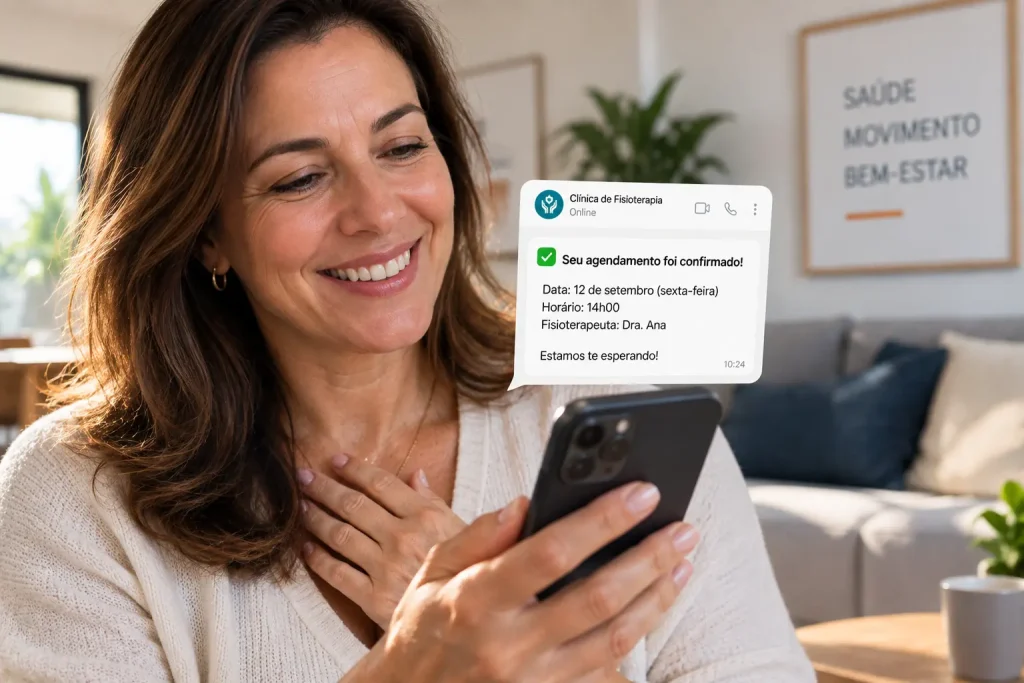 Paciente agendado após campanha na comparação Google Ads ou Instagram para fisioterapeutas