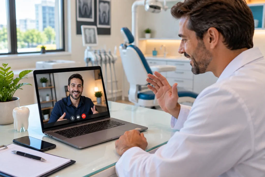 Texto ALT Dentista escolhendo uma agência de marketing para dentistas