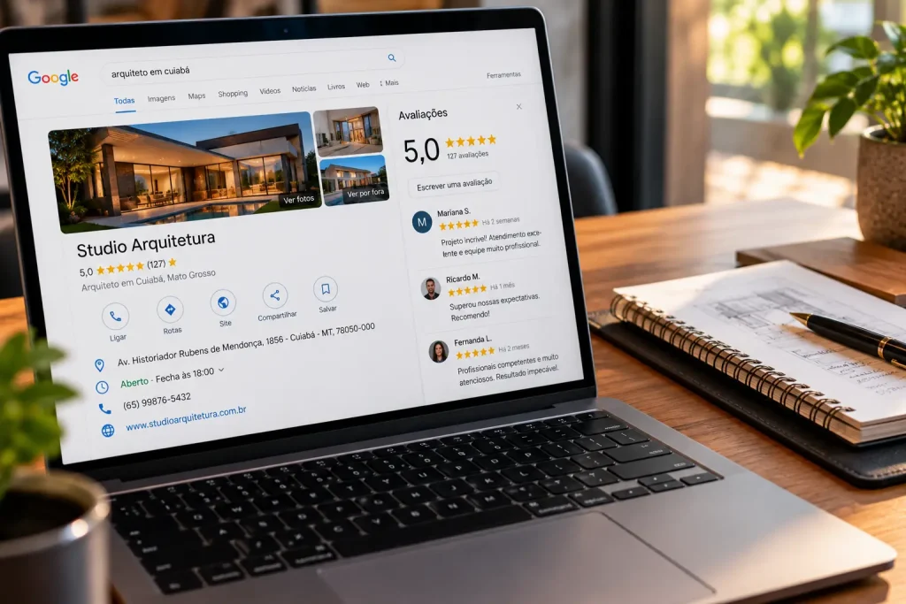 Perfil online otimizado ajuda a conseguir mais clientes para arquitetos