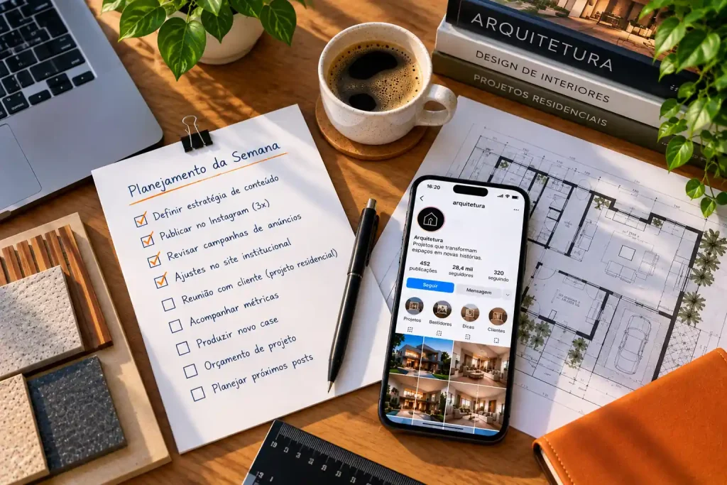 Checklist de marketing para arquitetos pronto para aplicar
