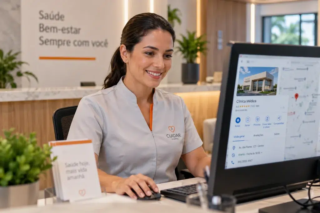 Perfil da empresa no Google como parte do marketing para médicos
