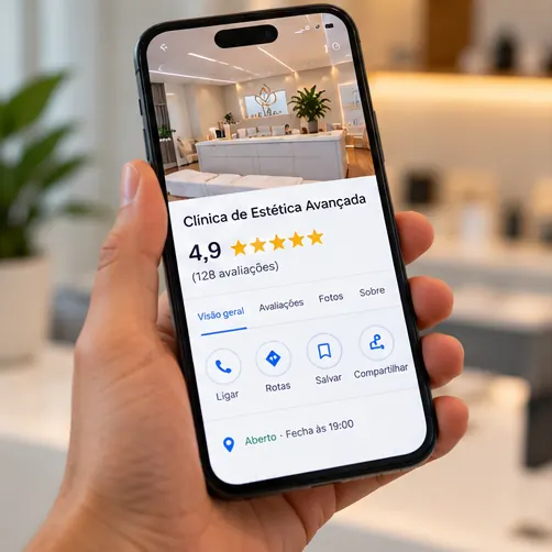 avaliações no Google como parte de como conseguir mais clientes para biomédicos esteticistas