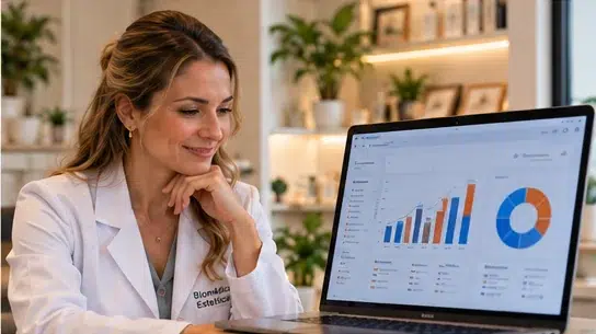 biomedica analisando resultados marketing