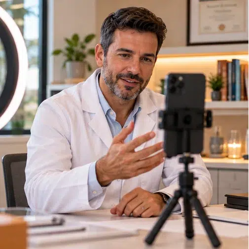 dermatologista gravando video