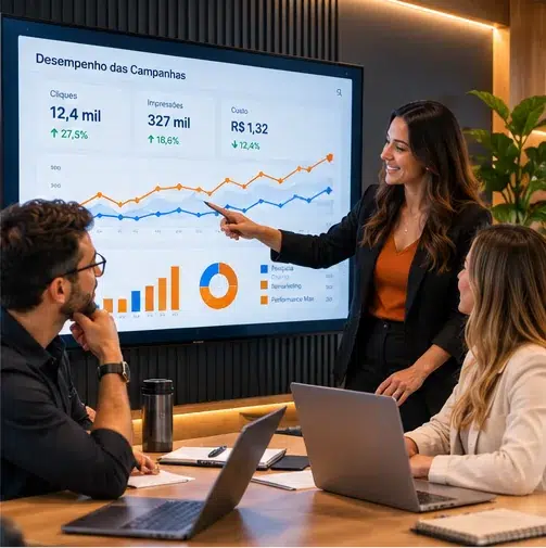equipe desempenho campanhas marketing