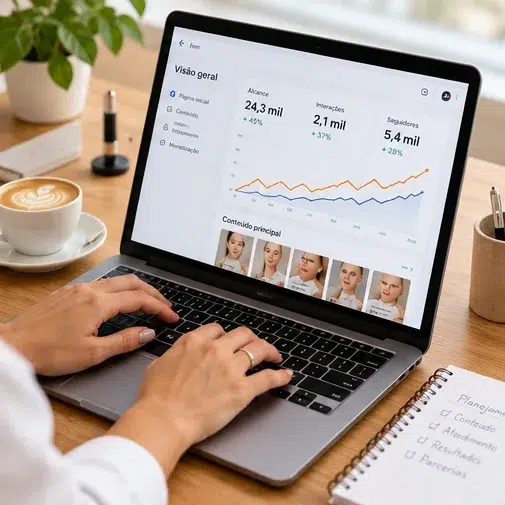 configuração de perfil online no marketing para biomédicos esteticistas