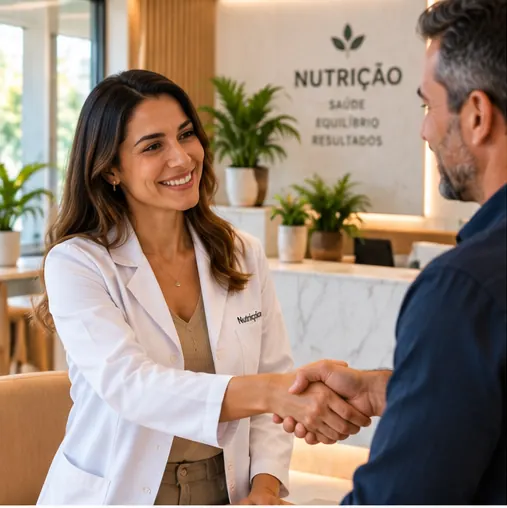 nutricionista recebendo novo paciente